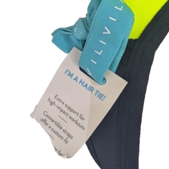 Liv Active Womens Sports Bra Black Yellow Colorblock Molded Underwire 44C - Picture 5 of 9